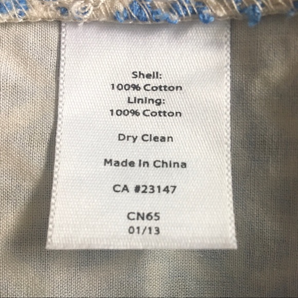 TALBOTS blue/white embroidery cut-out mini - Picture 6 of 6